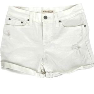 LEVIS WHITE MID LENGTH DENIM JEAN SHORTS PLUS SIZE 32